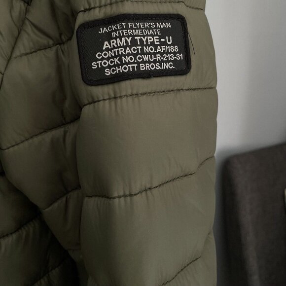Schott Bros. NYC Jacket Flyer’s Man Intermediate Army Type Quilted S - Picture 5 of 12